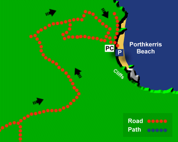 Porthkerris Beach Map