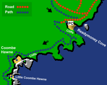 Coombe Hawne Beach Map