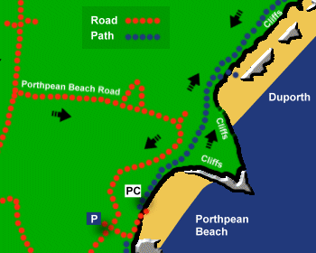 Duporth Beach Map