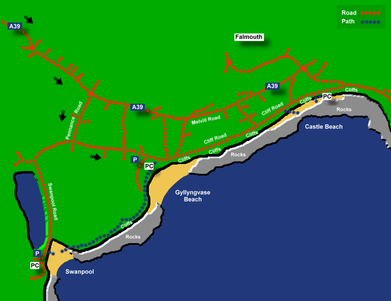 gyllyngvase large map