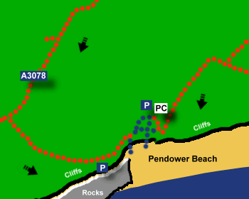 Pendower Beach Map