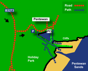 Pentewan Beach Map