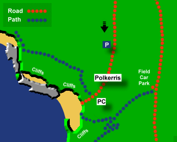 Polkerris Beach Map