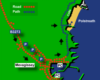 Polstreath Beach Map