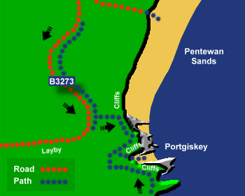 Portgiskey Beach Map