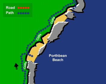 Porthbean Beach Map