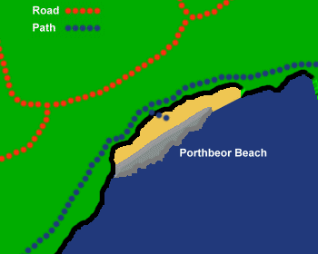 Porthbeor Beach Map