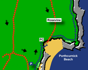 Porthcurnick Beach Map