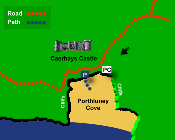 Porthluney Cove Beach Map
