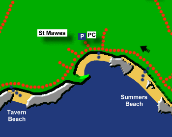 Stmawes Beach Map