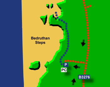 Bedruthan Beach Map