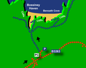 Bossiney Beach Map