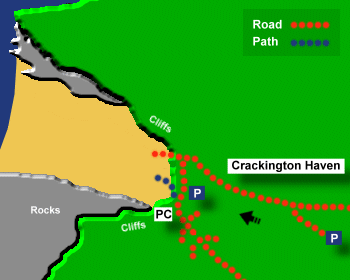 Crackington Beach Map