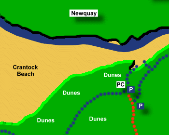 Crantock Beach Map