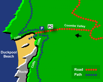 Duckpool Beach Map