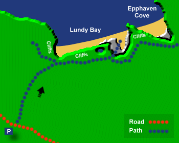 Lundy Beach Map