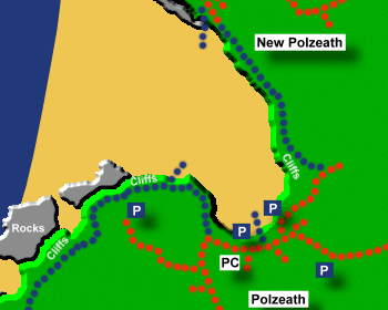 Polzeath Beach Map