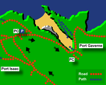 Portgaverne Beach Map