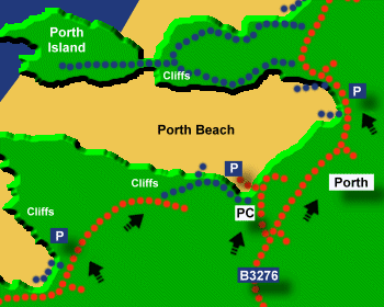 Porth Beach Map