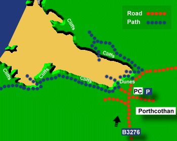 Porthcothan Beach Map