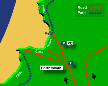 Porthtowan Beach Map