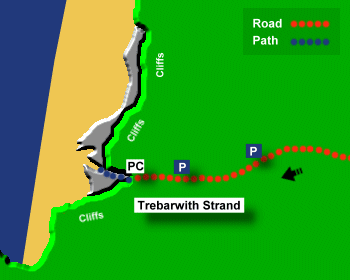 Trebarwith Beach Map