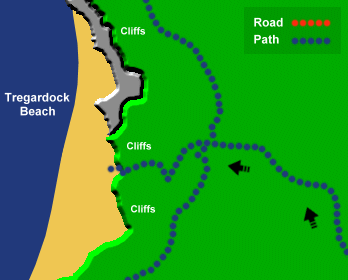Tregardock Beach Map