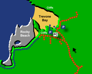 Trevone Beach Map