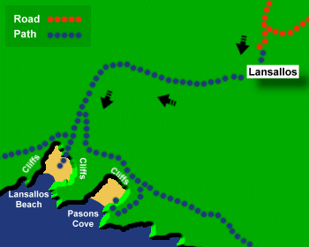Lansallos Beach Map