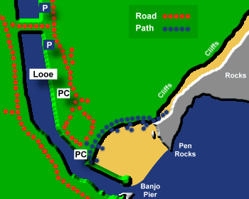 Looe Beach Map
