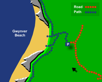 Gwynver Beach Map