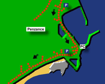 Penzance Beach Map