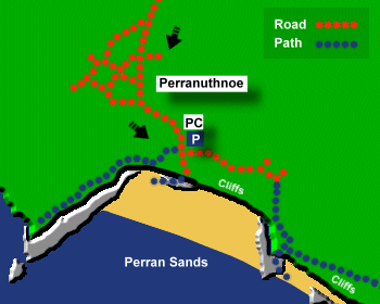 Perranuthnoe Beach Map