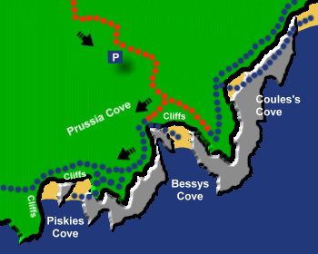Piskies Cove Beach Map