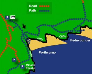 Porthcurno Beach Map