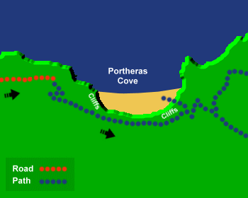 Portheras Beach Map