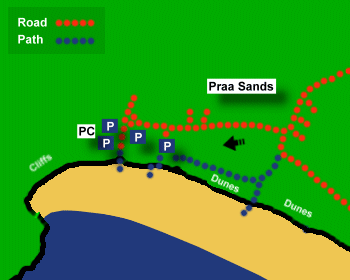 Praa Beach Map